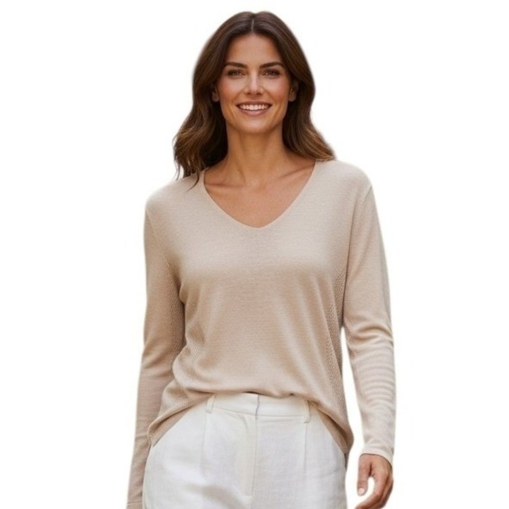 Lululemon Womens Still Movement Linen Open Knit Sweater size Medium Layer Top